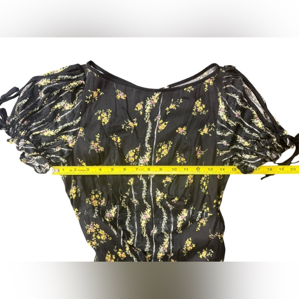 Free People Black and Gold Backless Sundress size 4 - Picture 9 of 9